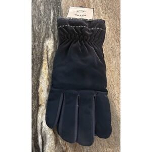 Mens Warm Winter Gloves Dress Gloves Faux Fur Lining Medium 10" Navy
